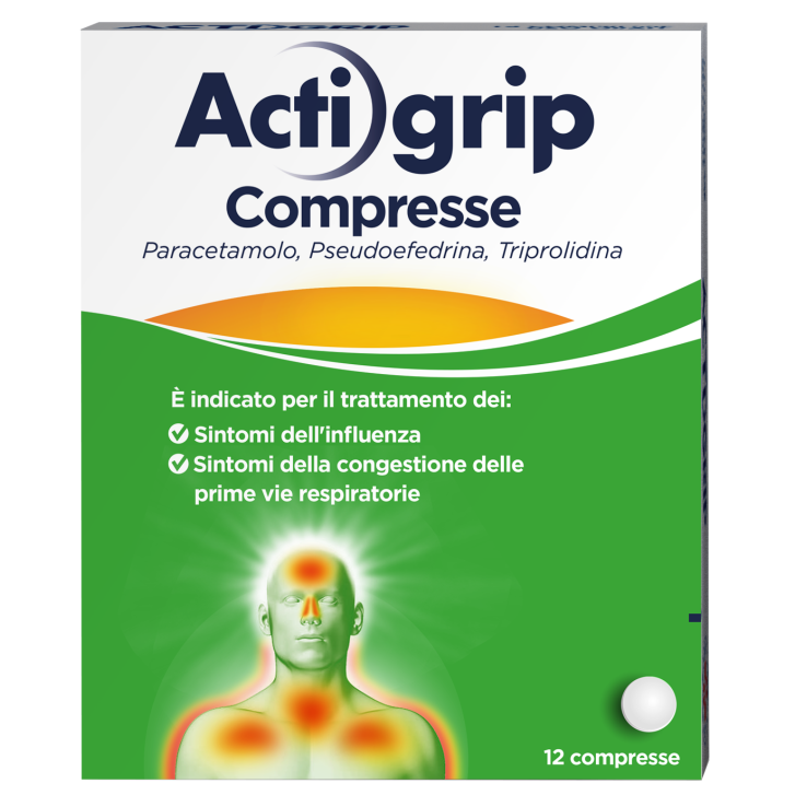ACTIGRIP 12 compresse 60 mg + 2,5 mg + 500 mg